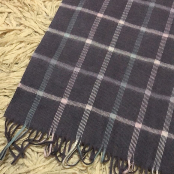 NWOT-Scarf-Pale Pink/Blue/Lilac/Gray Plaid-Soft-12x47 - Picture 8 of 10